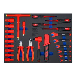 BGS Werkstattwageneinlage 3/3: VDE-Steckschlüssel-Satz 70218, Antrieb Innenvierkant 10 mm (3/8') 26-tlg.