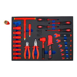 BGS Werkstattwageneinlage 3/3: VDE-Steckschlüssel-Satz 70218, Antrieb Innenvierkant 10 mm (3/8') 26-tlg.