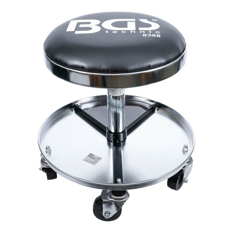 BGS Werkstatt-Arbeitssitz mit 5 Rollen 8388, Ø 360 mm