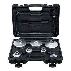 BGS Ölfilterschlüssel-Satz 72054, mit Ölfilter-Ablassschlauch, für VAG, BMW, Citroën, Peugeot, Ford, Mercedes-Benz, Opel, Volvo,