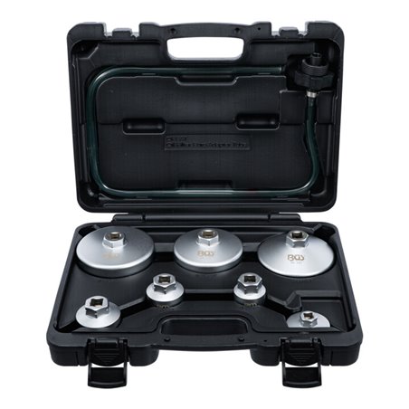 BGS Ölfilterschlüssel-Satz 72054, mit Ölfilter-Ablassschlauch, für VAG, BMW, Citroën, Peugeot, Ford, Mercedes-Benz, Opel, Volvo,