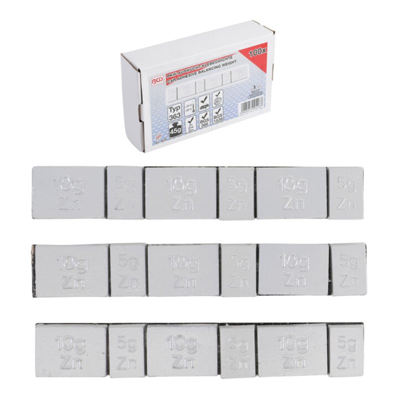 BGS Auswuchtklebegewichte 9426, Typ 363, 45 g, 100-tlg.