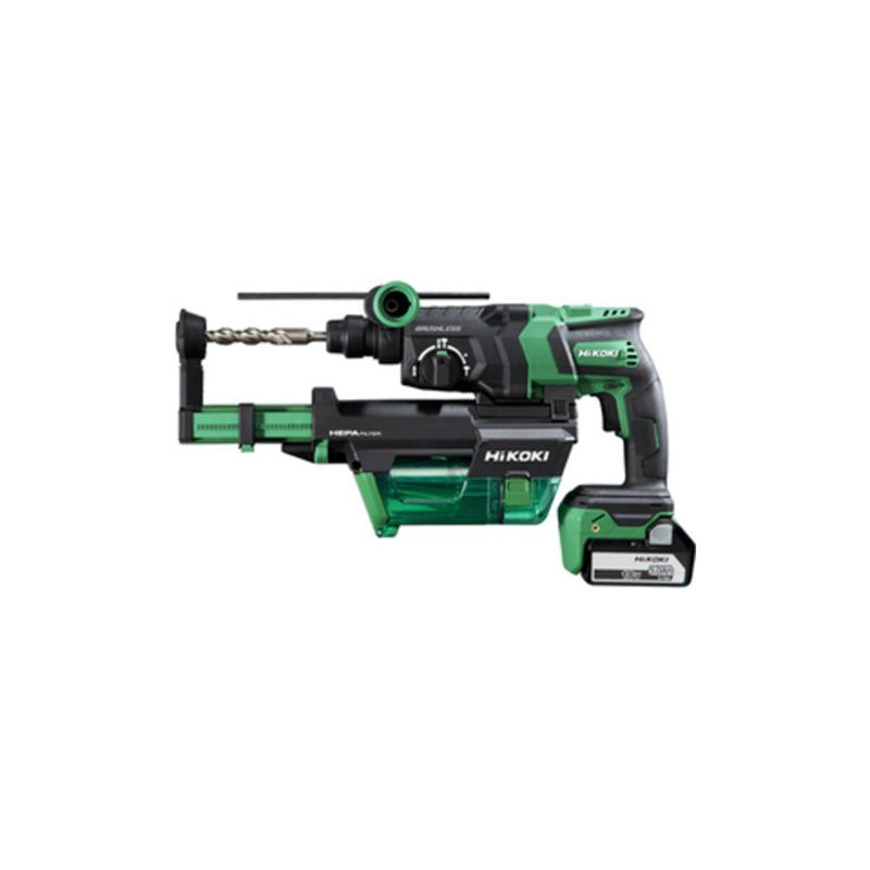 HiKOKI Akku-Bohr- und Meißelhammer DH18DPC (5,0 Ah) + Staubabsaugung