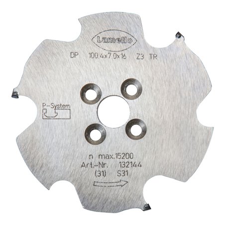 Lamello P-System Nutfräser CNC, DP, D100.4x7xD16 mm, Z3, NL 4xD5.5xD28 mm
