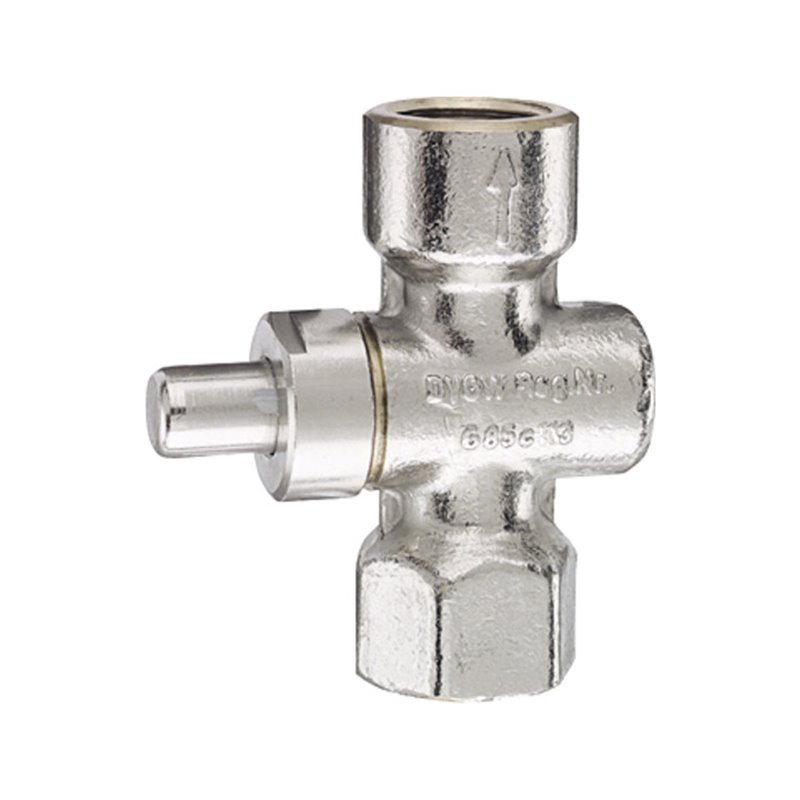 Riegler Manometer-Druckknopfhahn, G 1/2, aus Messing vernickelt