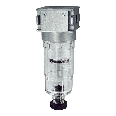 Riegler Vorfilter »multifix-mini«, mit PC-Behälter, 0,3 µm, BG 0, G 1/8