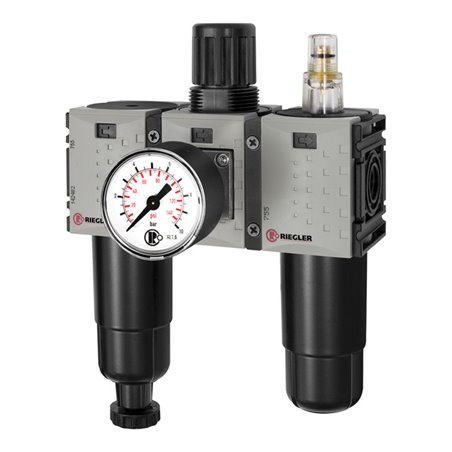 Riegler WE 3-tlg. »FUTURA-mini«, Metallbe., Stand.mano., G 1/4, 0,5-8, HA