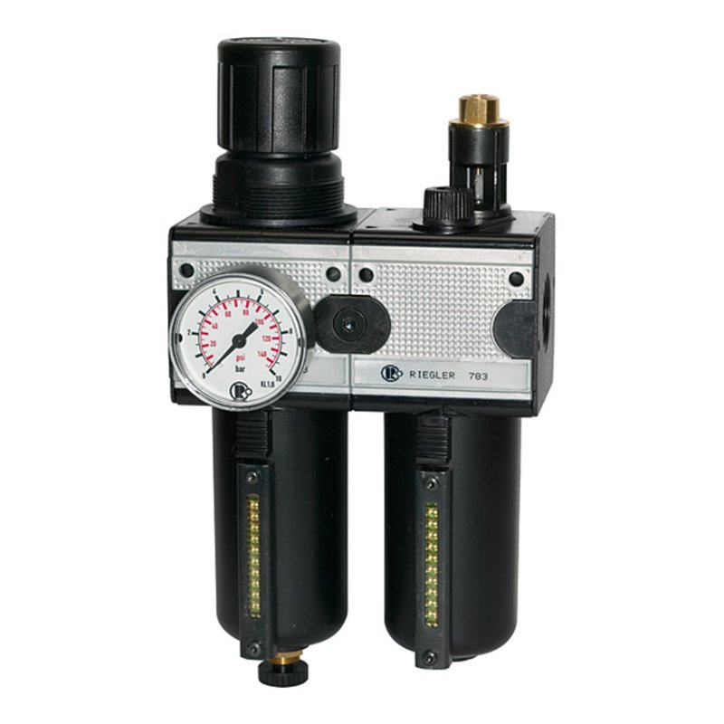 Riegler Wartungseinheit 2-tlg. »multifix« mit Metallbehälter, BG 3, G 3/4