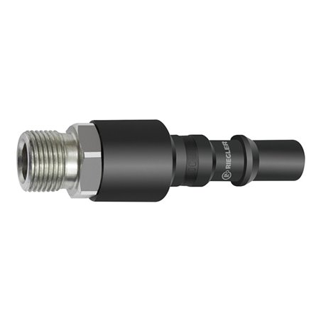 Riegler Nippel mit RSV für Kupplungen NW 8, ISO 6150 C, Stahl, G 3/8 AG