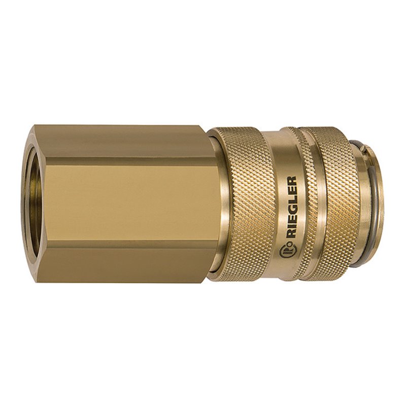 Riegler Schnellverschlusskupplung NW 19, Messing blank, G 1 IG