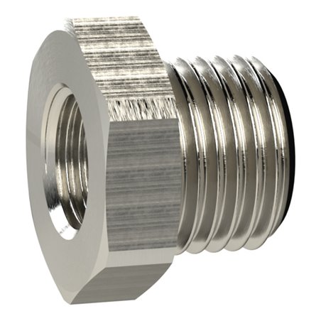 Riegler Reduziernippel kurz, G 3 a., G 2 1/2 i., SW 95, Messing vern.