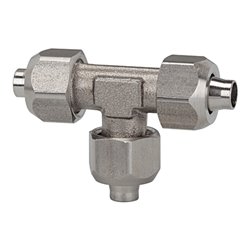 Riegler T-Verbinder, für Schlauch 10/8 mm, SW1 16, SW2 12, ES 1.4404