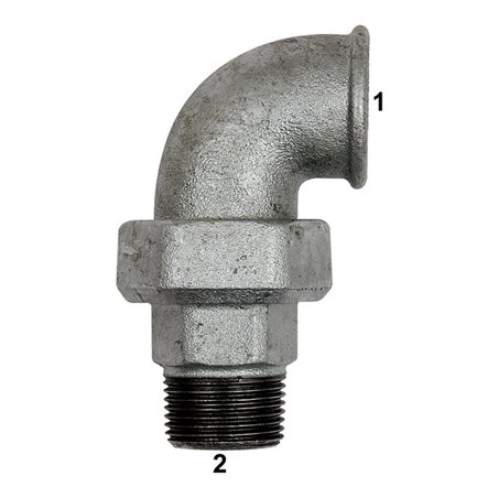 Riegler Verschraubung Bogen 98 IG/AG, Rp 2, R 2, schw. Temperguss
