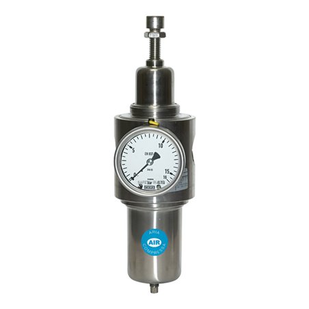 Riegler Edelstahl-Filterregler 1.4404, rücksteuerbar, G 1/4, 1,0 - 15 bar