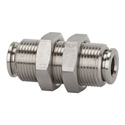 Riegler Gerade Schott-Steckverbindung, M20x1,0, Edelstahl 1.4404