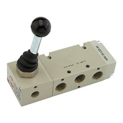 Riegler 5/2-Wegeventil, man. 90° Hebel monostabil G 1/4