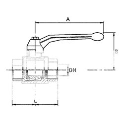 Riegler Kugelhahn Langgewindeausführung, IG/IG, MS vernickelt, Rp 1 1/4