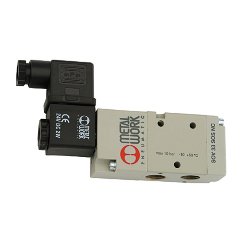 Riegler 3/2-Wegeventil, elektropneumat., monostabil, G 1/2, NO, 24 V DC