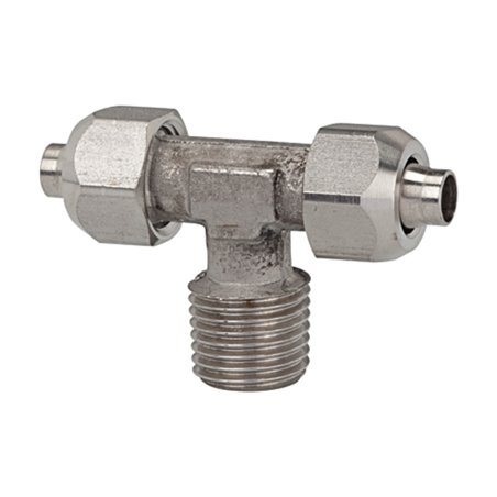 Riegler T-Einschraubverschraubung, R 1/4 a., für Schlauch 8/6, ES 1.4404