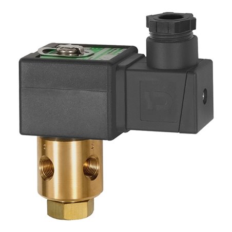 Riegler 3/2-Wege-MV., MS, NC, direktg. 24 V DC, NBR, Rp 1/8, PN 0-7 bar