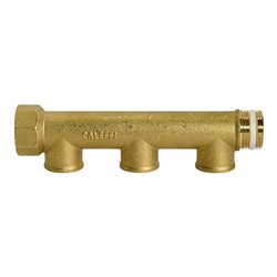 Riegler Verteilerrohr, 3 Abgänge, Eingang 2x1, Ausgang 3x1/2 IG, MS