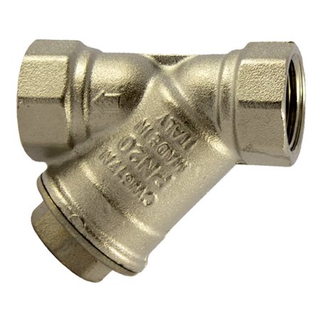 Riegler Schmutzfänger, Messing vernickelt, G 1 1/2, DN 40, MW 0,05 mm