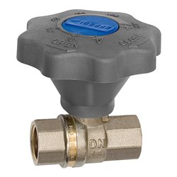 Riegler Kugelhahn, Feineinstellung, Messing vernickelt/blank, Rp 1 1/2