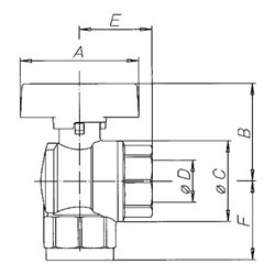Riegler Kugelhahn Eckform, EN 331, MS vern., AG/AG, R 3/4, DN 20