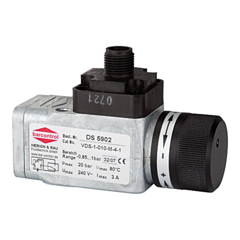 Riegler Vakuum-Druckschalter,elektr.Anschl.M12x1,Flansch, -0,85/-0,15 bar