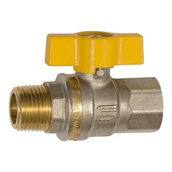 Riegler Kugelhahn DIN EN 331, DVGW, MS vern. Flügelgriff, IG/AG, Rp/R 1