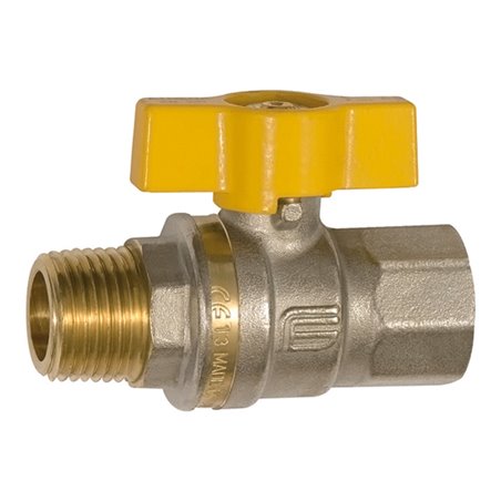 Riegler Kugelhahn DIN EN 331, DVGW, MS vern. Flügelgriff, IG/AG, Rp/R 1