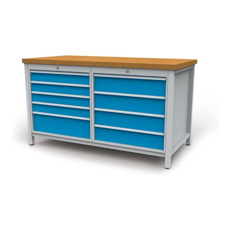 Bedrunka+Hirth Kastenwerkbank R 24-24 Höhe 959 mm Blendenhöhe links 4x100 mm, 1x200 mm