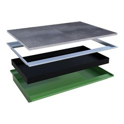 Bauer Südlohn Einhängewanne mit PE-Einsatz EHW 1800 PE, lackiert, Resedagrün