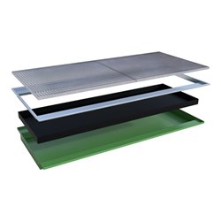 Bauer Südlohn Einhängewanne mit PE-Einsatz EHW 2700 PE, lackiert, Resedagrün