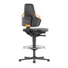 bimos Nexxit mit Fußring Kunstlederpolster Grifffarbe orange Sitzhöhe 570-820 mm