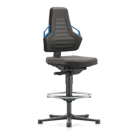 bimos Nexxit mit Fußring Supertec-Polster Grifffarbe blau Sitzhöhe 570-820 mm