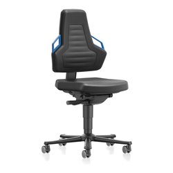 bimos Nexxit mit Rollen PU-Polster Grifffarbe blau Sitzhöhe 450-600 mm