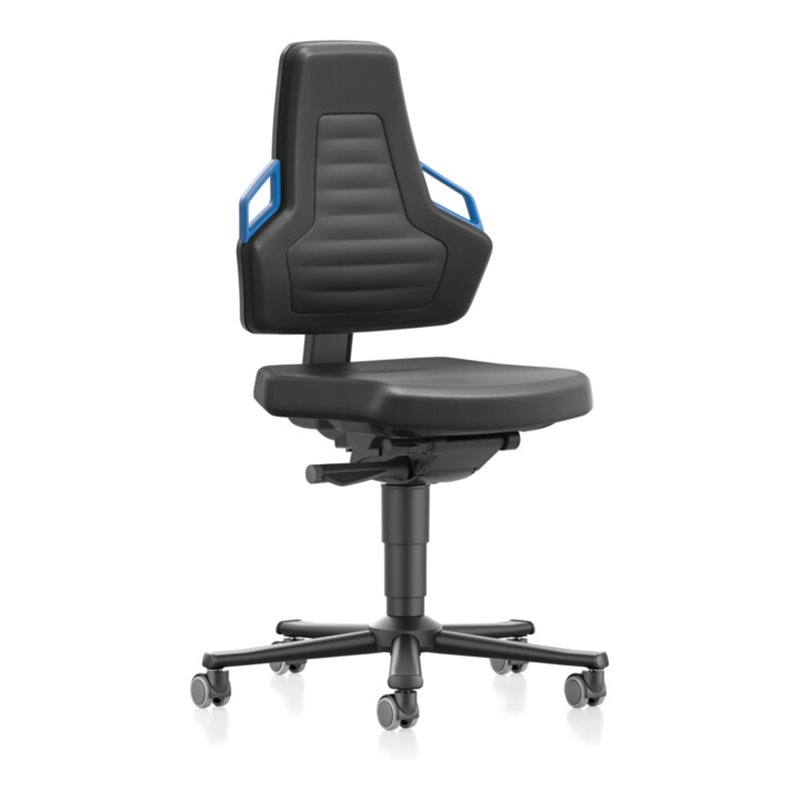 bimos Nexxit mit Rollen PU-Polster Grifffarbe blau Sitzhöhe 450-600 mm