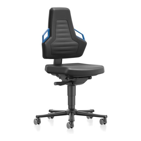bimos Nexxit mit Rollen PU-Polster Grifffarbe blau Sitzhöhe 450-600 mm