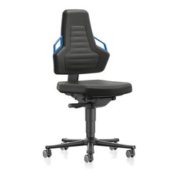 bimos Nexxit mit Rollen Stoffpolster Grifffarbe blau Sitzhöhe 450-600 mm