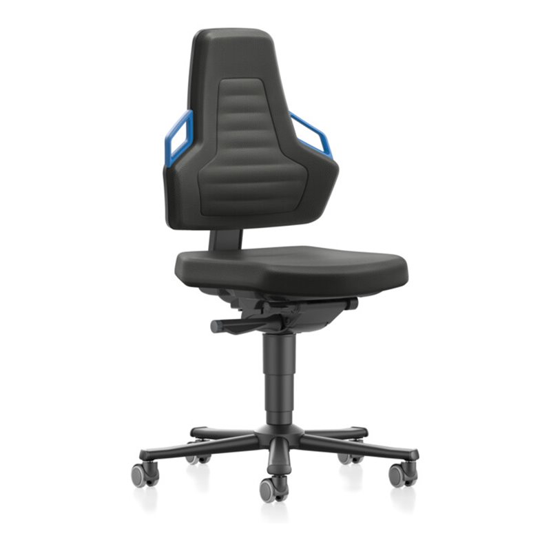 bimos Nexxit mit Rollen Stoffpolster Grifffarbe blau Sitzhöhe 450-600 mm