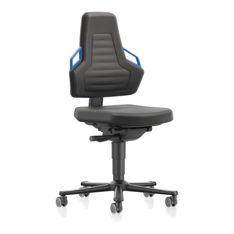 bimos Nexxit mit Rollen Supertec-Polster Grifffarbe blau Sitzhöhe 450-600 mm