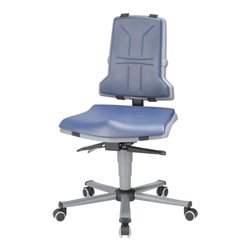 bimos Sintec Arbeitsdrehstuhl Sitz und Rückenlehne aus Kunststoff mit Rollen Permanentkontaktmechanik und Sitzneigungsverstellun