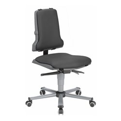 bimos Sintec Arbeitsdrehstuhl Sitz und Rückenlehne aus Kunststoff mit Rollen Permanentkontaktmechanik und Sitzneigungsverstellun