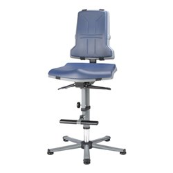 bimos Sintec Arbeitsdrehstuhl Sitz und Rückenlehne Kunststoff Gleiter Aufstiegshilfe Permanentkontaktmechanik und Sitzneigungsve