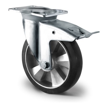 CASCOO Lenkrolle mit Totalfeststeller ø 125 mm Serie BAF4 Doppelkugellager K-Serie