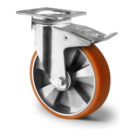 CASCOO Lenkrolle mit Totalfeststeller ø 200 mm Serie BAU5 Doppelkugellager E-Serie