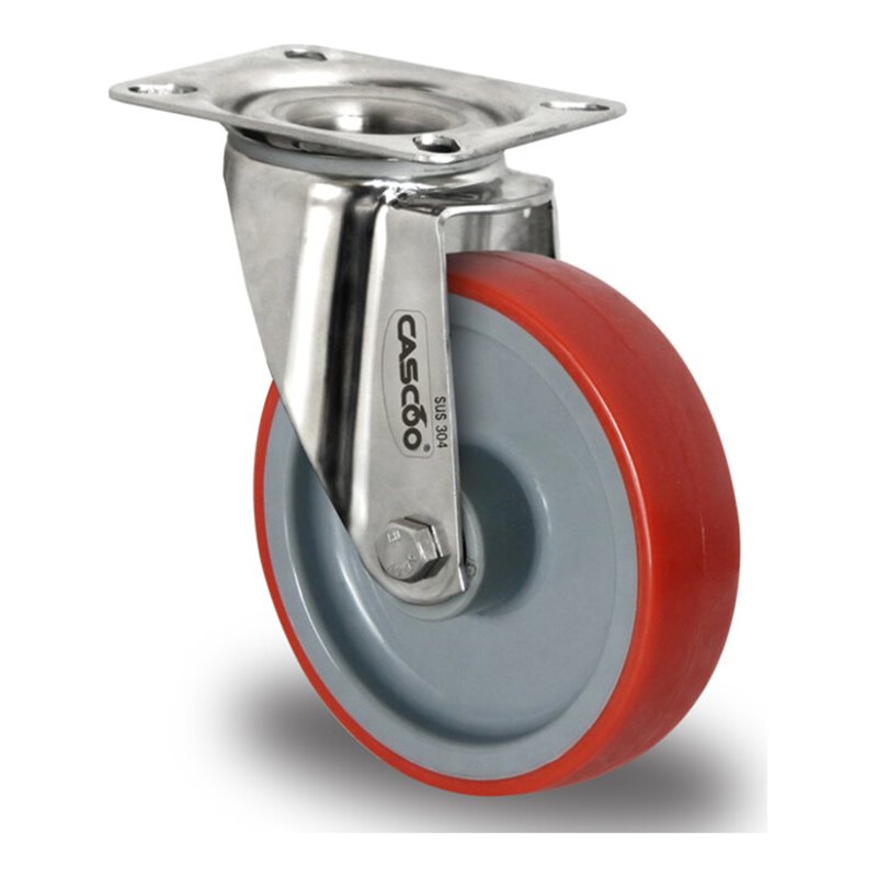 CASCOO Lenkrolle ø 200 mm Serie N2U6 Gleitlager Edelstahl