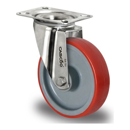 CASCOO Lenkrolle ø 200 mm Serie N2U6 Gleitlager Edelstahl