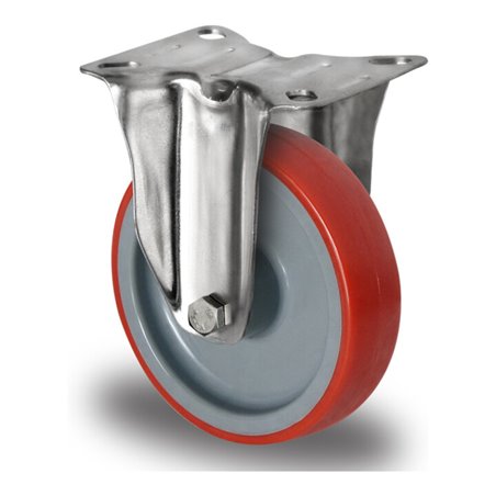 CASCOO Bockrolle ø 200 mm Serie N2U6 Gleitlager Edelstahl